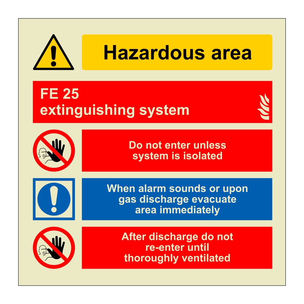 FE 25 extinguishing system (Marine Sign)