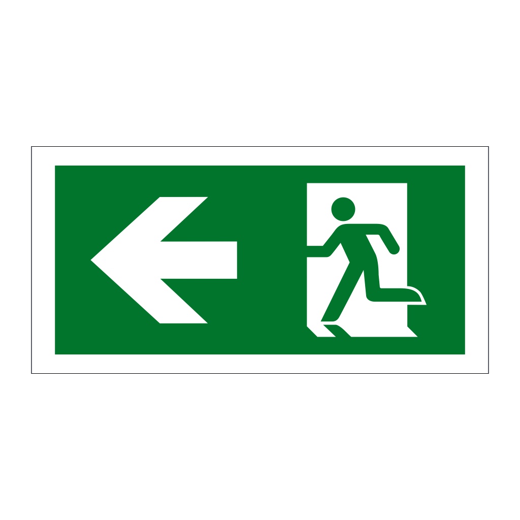 Running man with arrow left (LLL Marine Sign)