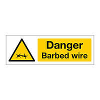 Danger Barbed wire sign