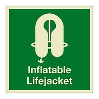 Inflatable Lifejacket with text (Marine Sign)