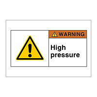 Warning High pressure sign