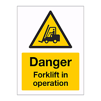 Danger Forklift truck in operation sign