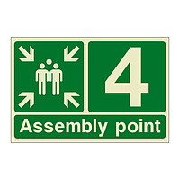Assembly Point 4 with arrows sign