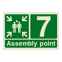 Assembly Point 7 with arrows sign