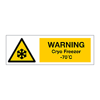 Warning Cryo Freezer -70c sign