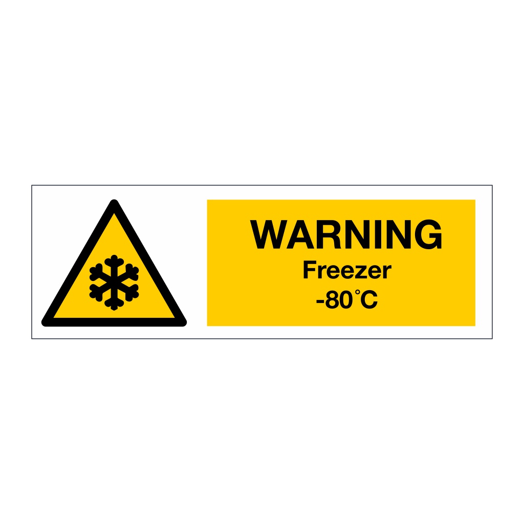 Warning Freezer - 80c sign