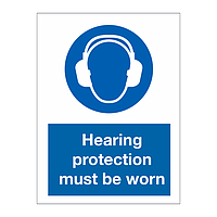 Hearing protection must be worn sign