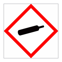 Compressed gas hazard warning diamond GHS label