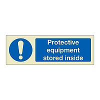 Protective equipment stored inside (Marine Sign)