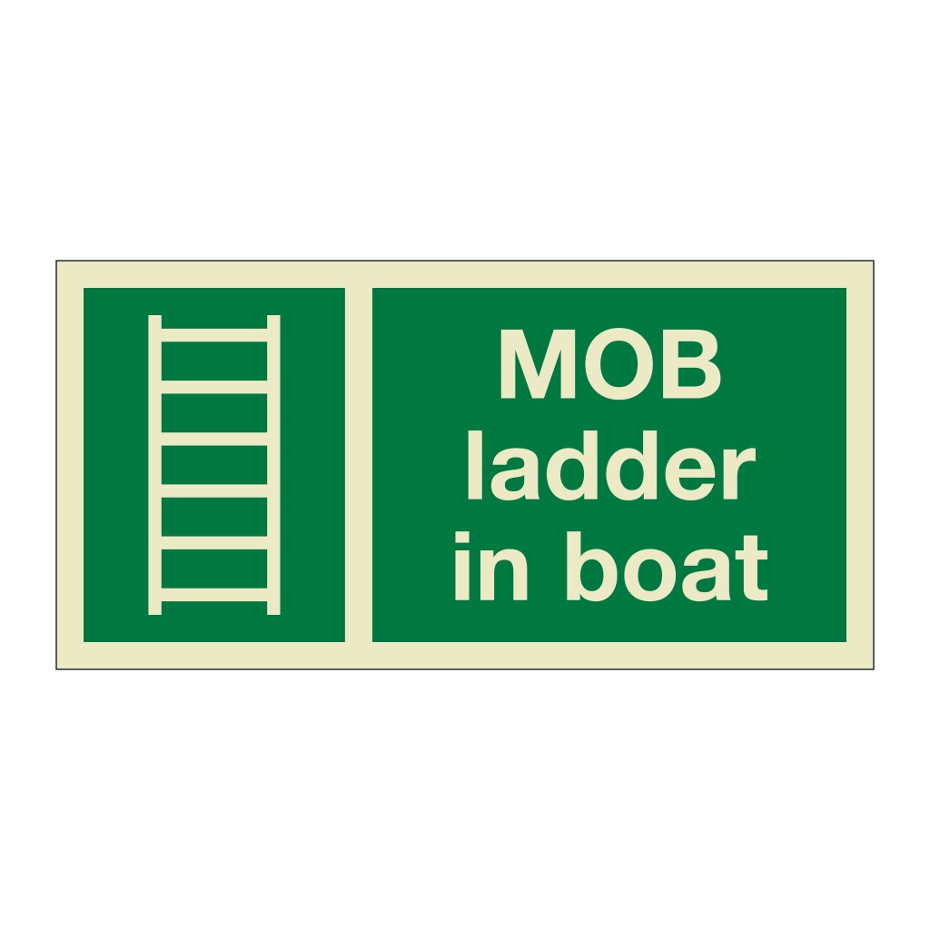 MOB ladder in boat (Marine sign)