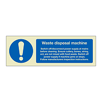 Waste disposal machine instructions (Marine Sign)