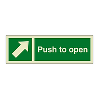 Escape door opening Push to open (Marine Sign)