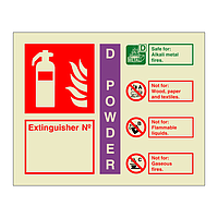 D Powder extinguisher identification with number (Marine Sign)