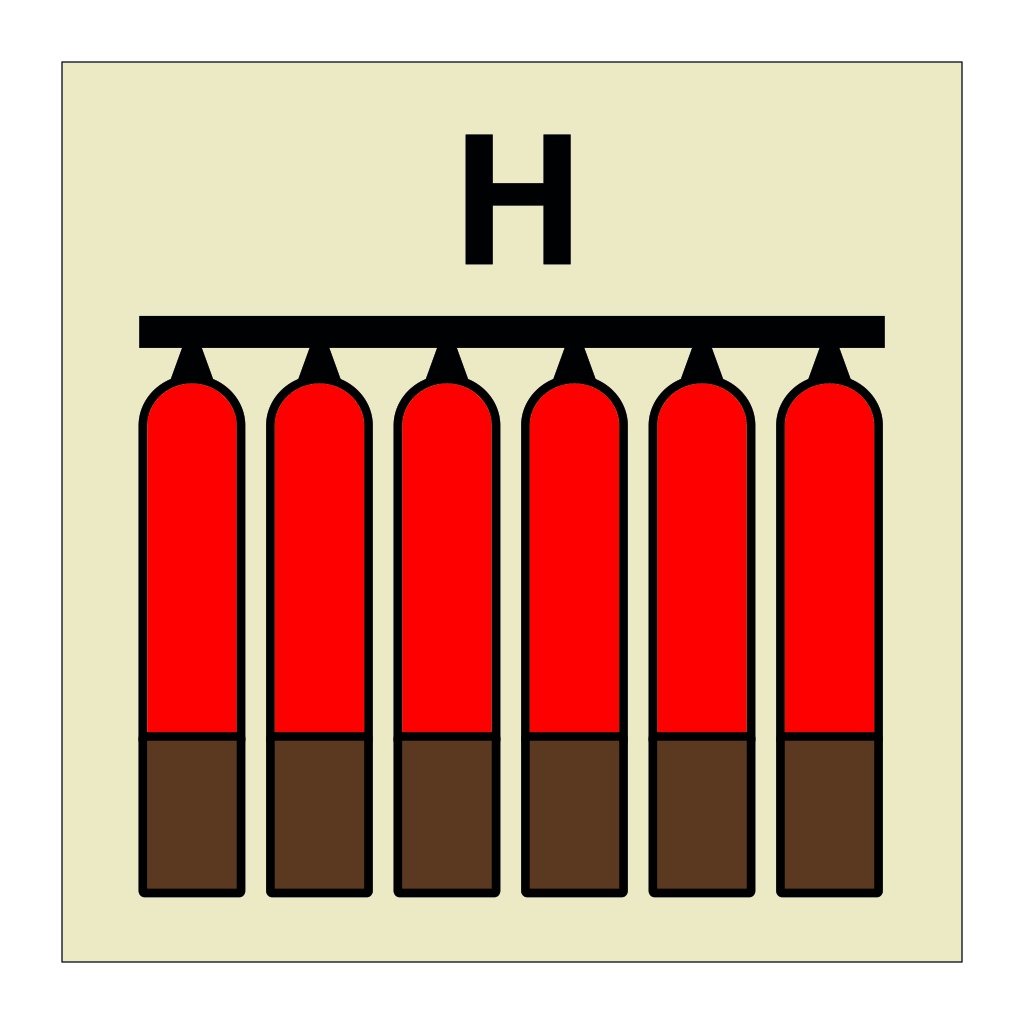 Halon gas fixed fire extinguishing battery (Marine Sign)