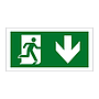 Evacuation Route Running Man with Arrow Down (Marine Sign)