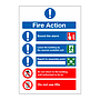 Fire action sign