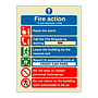 Fire action sign