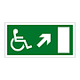 Escape route Wheelchair with arrow up right (Marine Sign)