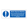 Waste disposal machine sign