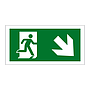 Running man arrow down right sign