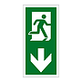 Running man arrow down sign