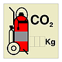 CO2 Wheeled fire extinguisher (Marine Sign)