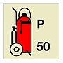 50kg Wheeled powder fire extinguisher (Marine Sign)