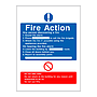 Fire action sign