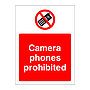 Camera phones prohibited sign