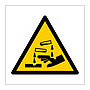 Corrosive substance hazard warning symbol sign