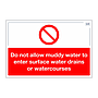 Site Safe - Do not allow muddy water sign