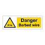 Danger Barbed wire sign